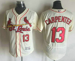 Men's St. Louis Cardinals #13 Matt Carpenter Cream 2016 Flexbase Majestic Baseball Jersey