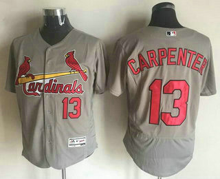 Men's St. Louis Cardinals #13 Matt Carpenter Gray Road 2016 Flexbase Majestic Baseball Jersey