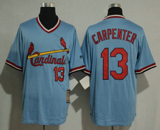 Men's St. Louis Cardinals #13 Matt Carpenter Light Blue Majestic Cool Base Cooperstown Collection Player Jersey