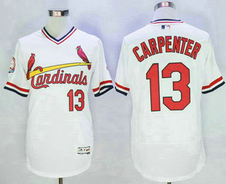 Men's St. Louis Cardinals #13 Matt Carpenter White Pullover 2016 Flexbase Majestic Baseball Jersey