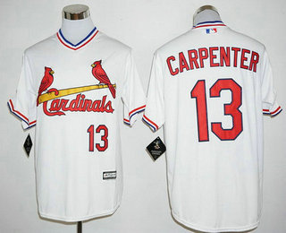 Men's St. Louis Cardinals #13 Matt Carpenter White Pullover Cool Base Baseball Jersey