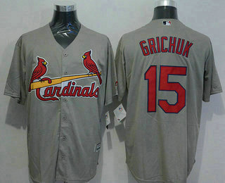 Men's St. Louis Cardinals #15 Randal Grichuk Grey New Cool Base Jersey