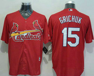 Men's St. Louis Cardinals #15 Randal Grichuk Red New Cool Base Jersey