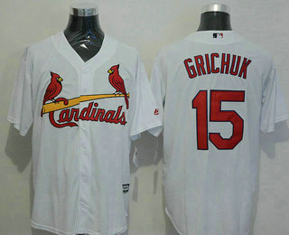 Men's St. Louis Cardinals #15 Randal Grichuk White New Cool Base Jersey