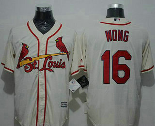 Men's St. Louis Cardinals #16 Kolten Wong Cream New Cool Base Jersey