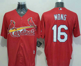 Men's St. Louis Cardinals #16 Kolten Wong Red New Cool Base Jersey