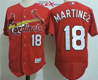 Men's St. Louis Cardinals #18 Carlos Martinez Majestic Red Alternate Flex Base Baseball Jersey