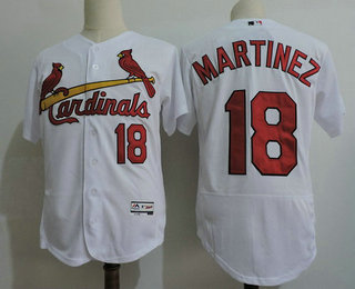 Men's St. Louis Cardinals #18 Carlos Martinez White Home Stitched MLB Majestic Flex Base Jersey