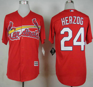 Men's St. Louis Cardinals #24 Whitey Herzog Red 2015 MLB Cool Base Jersey