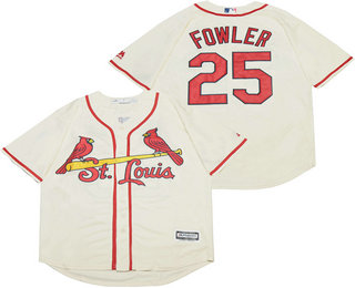 Men's St. Louis Cardinals #25 Dexter Fowler Cream Stitched MLB Cool Base Jersey