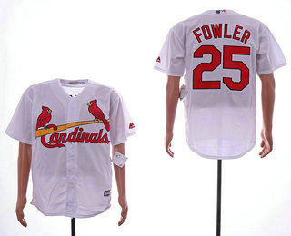 Men's St. Louis Cardinals #25 Dexter Fowler White Home Stitched MLB Cool Base Jersey