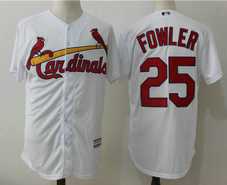 Men's St. Louis Cardinals #25 Dexter Fowler White Home Stitched MLB Majestic Cool Base Jersey