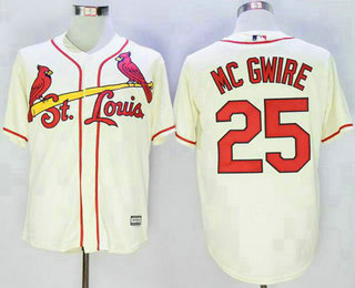 Men's St. Louis Cardinals #25 Mark McGwire Cream New Cool Base Jersey