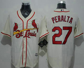 Men's St. Louis Cardinals #27 Jhonny Peralta Cream New Cool Base Jersey