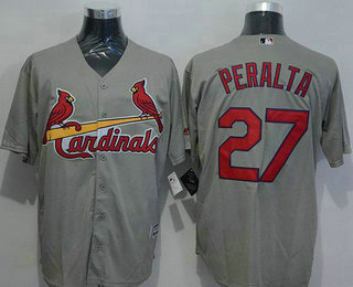 Men's St. Louis Cardinals #27 Jhonny Peralta Grey New Cool Base Jersey