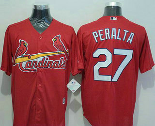 Men's St. Louis Cardinals #27 Jhonny Peralta Red New Cool Base Jersey