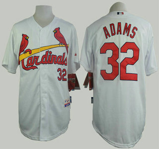 Men's St. Louis Cardinals #32 Matt Adams White Jersey