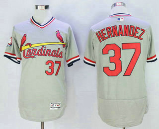 Men's St. Louis Cardinals #37 Keith Hernandez Retired Gray Pullover 2016 Flexbase Majestic Baseball Jersey