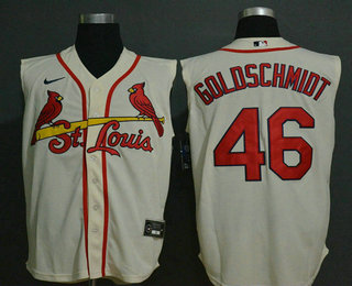 Men's St. Louis Cardinals #46 Paul Goldschmidt Cream 2020 Cool and Refreshing Sleeveless Fan Stitched MLB Nike Jersey