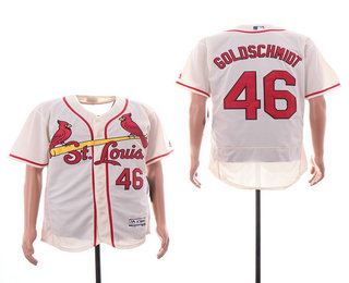 Men's St. Louis Cardinals #46 Paul Goldschmidt Cream Stitched MLB Flex Base Jersey