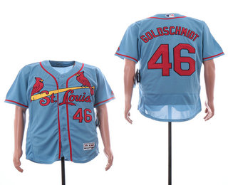 Men's St. Louis Cardinals #46 Paul Goldschmidt Light Blue Stitched MLB Flex Base Jersey