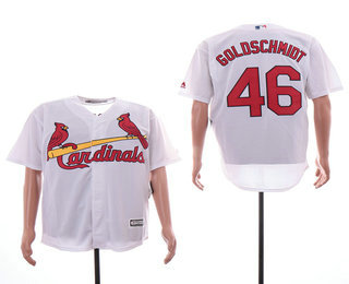 Men's St. Louis Cardinals #46 Paul Goldschmidt White Home Stitched MLB Cool Base Jersey