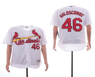 Men's St. Louis Cardinals #46 Paul Goldschmidt White Home Stitched MLB Flex Base Jersey