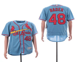 Men's St. Louis Cardinals #48 Harrison Bader Light Blue Stitched MLB Flex Base Jersey