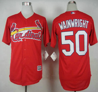 Men's St. Louis Cardinals #50 Adam Wainwright 2015 Red Jersey