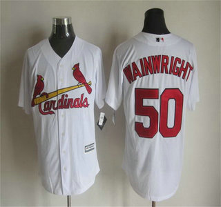 Men's St. Louis Cardinals #50 Adam Wainwright Home White 2015 MLB Cool Base Jersey