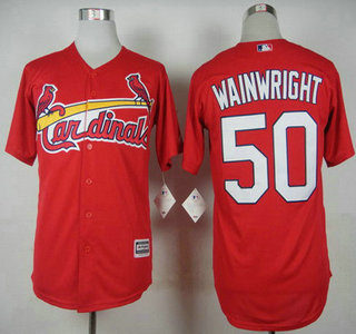 Men's St. Louis Cardinals #50 Adam Wainwright Red 2015 MLB Cool Base Jersey