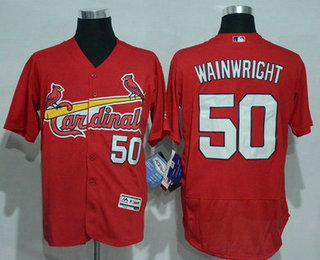 Men's St. Louis Cardinals #50 Adam Wainwright Red 2016 Flexbase Majestic Baseball Jersey