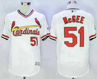 Men's St. Louis Cardinals #51 Willie McGee White 2016 Flexbase Majestic Baseball Jersey