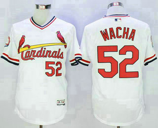 Men's St. Louis Cardinals #52 Michael Wacha Cooperstown White 2016 Flexbase Majestic Baseball Jersey