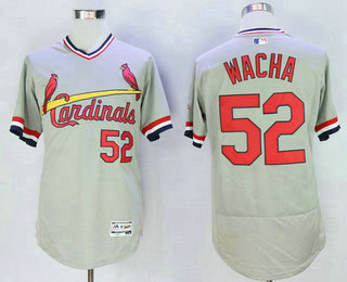 Men's St. Louis Cardinals #52 Michael Wacha Gray Pullover 2016 Flexbase Majestic Baseball Jersey