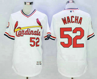 Men's St. Louis Cardinals #52 Michael Wacha White Pullover 2016 Flexbase Majestic Baseball Jersey