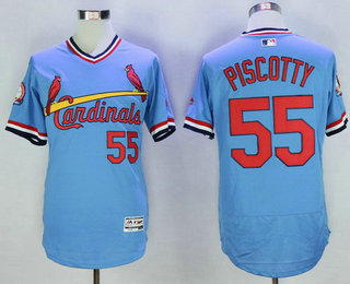 Men's St. Louis Cardinals #55 Stephen Piscotty Light Blue Pullover 2016 Flexbase Majestic Baseball Jersey