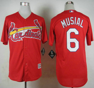 Men's St. Louis Cardinals #6 Stan Musial Red 2015 MLB Cool Base Jersey