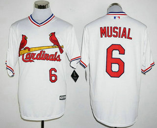 Men's St. Louis Cardinals #6 Stan Musial Retired White Pullover Cool Base Baseball Jersey