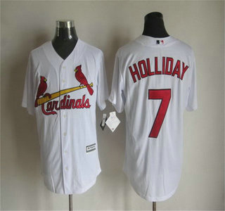 Men's St. Louis Cardinals #7 Matt Holliday Home White 2015 MLB Cool Base Jersey