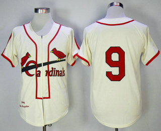 Men's St. Louis Cardinals #9 Roger Maris Cream Throwback 1946 Cooperstown Collection Stitched MLB Mitchell & Ness Jersey