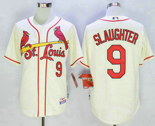 Men's St. Louis Cardinals #9 Roger Maris Retired Cream Cool Base Baseball Jersey