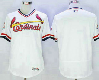 Men's St. Louis Cardinals Blank Cooperstown White 2016 Flexbase Majestic Baseball Jersey