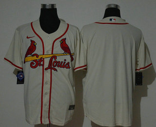 Men's St. Louis Cardinals Blank Cream Stitched MLB Cool Base Nike Jersey