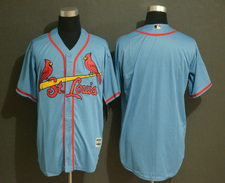 Men's St. Louis Cardinals Blank Light Blue Stitched MLB Cool Base Jersey