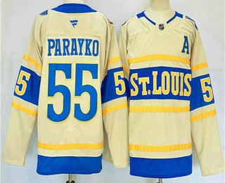 Men's St Louis Blues #55 Colton Parayko Cream 2024 Winter Classic Stitched Jersey