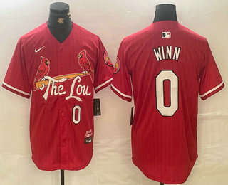 Men's St Louis Cardinals #0 Masyn Winn Red 2024 City Connect Limited Stitched Baseball Jersey