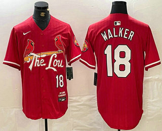Men's St Louis Cardinals #18 Jordan Walker Red 2024 City Connect Limited Stitched Jersey