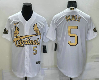 Men's St Louis Cardinals #5 Albert Pujols Number White 2022 All Star Stitched Cool Base Nike Jersey