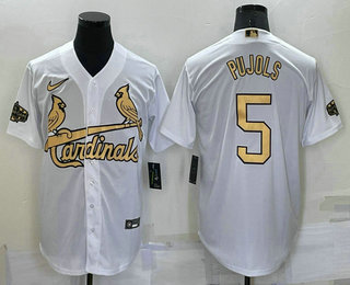 Men's St Louis Cardinals #5 Albert Pujols White 2022 All Star Stitched Cool Base Nike Jersey